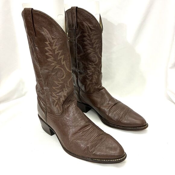 Dan Post Men’s Size 12 EW Brown Leather Round Toe Pull On Western Boots P2555 - Picture 7 of 14